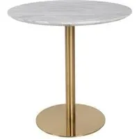 Bolzano Round Dining Table - White, Marble Effect