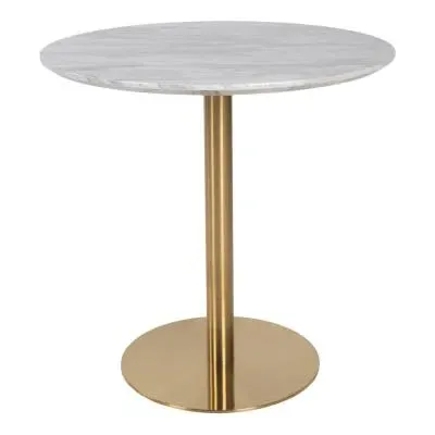 Bolzano Round Dining Table - White, Marble Effect image