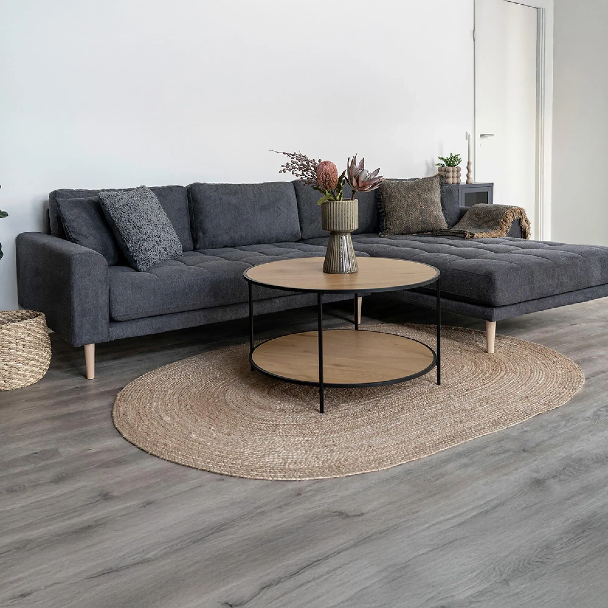 Bombay Oval Jute Rug - Natural