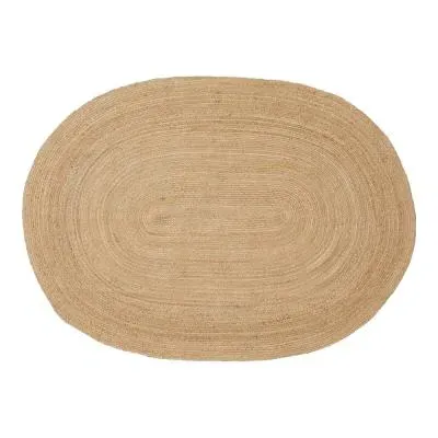 Bombay Oval Jute Rug - Natural