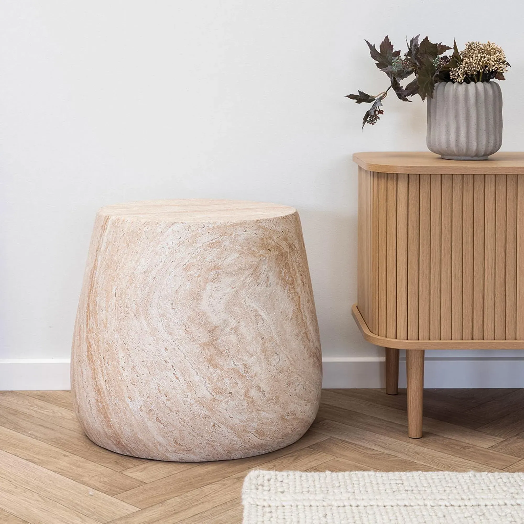 Bonn Round Side Table - Natural