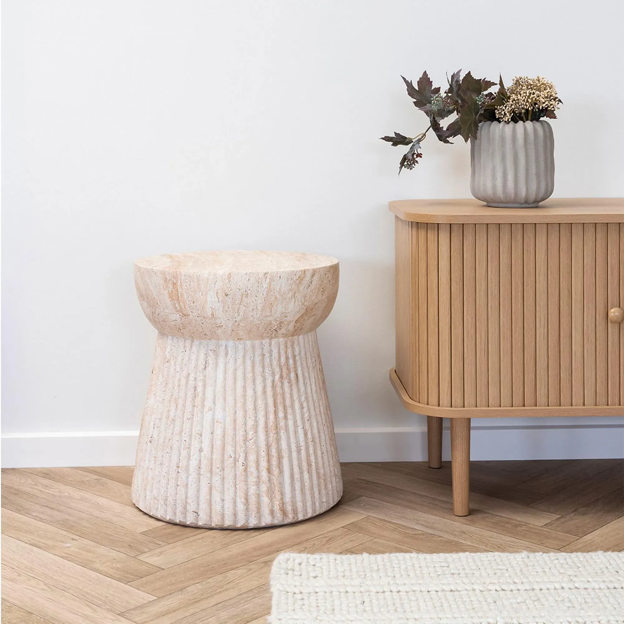 Bonn Round Side Table - Natural