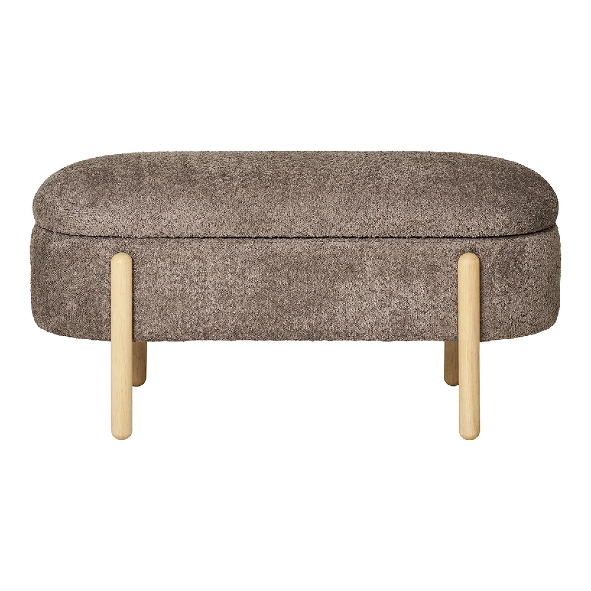 Branca Oval Storage Bench - Brown, Fabric