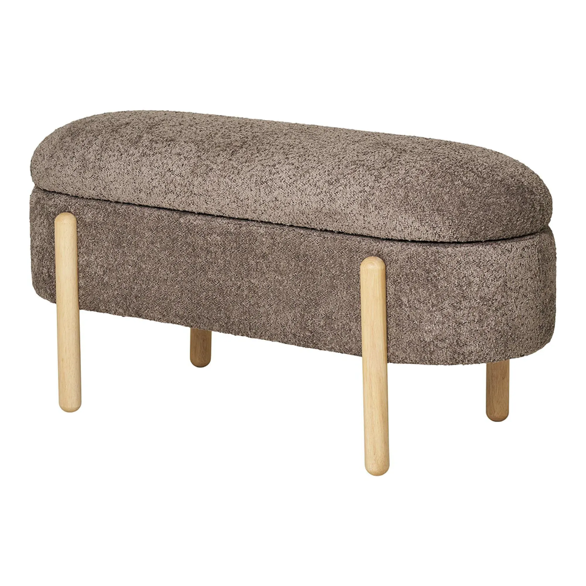Branca Oval Storage Bench - Brown, Fabric