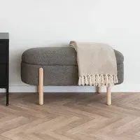 Branca Oval Storage Bench - Brown, Fabric