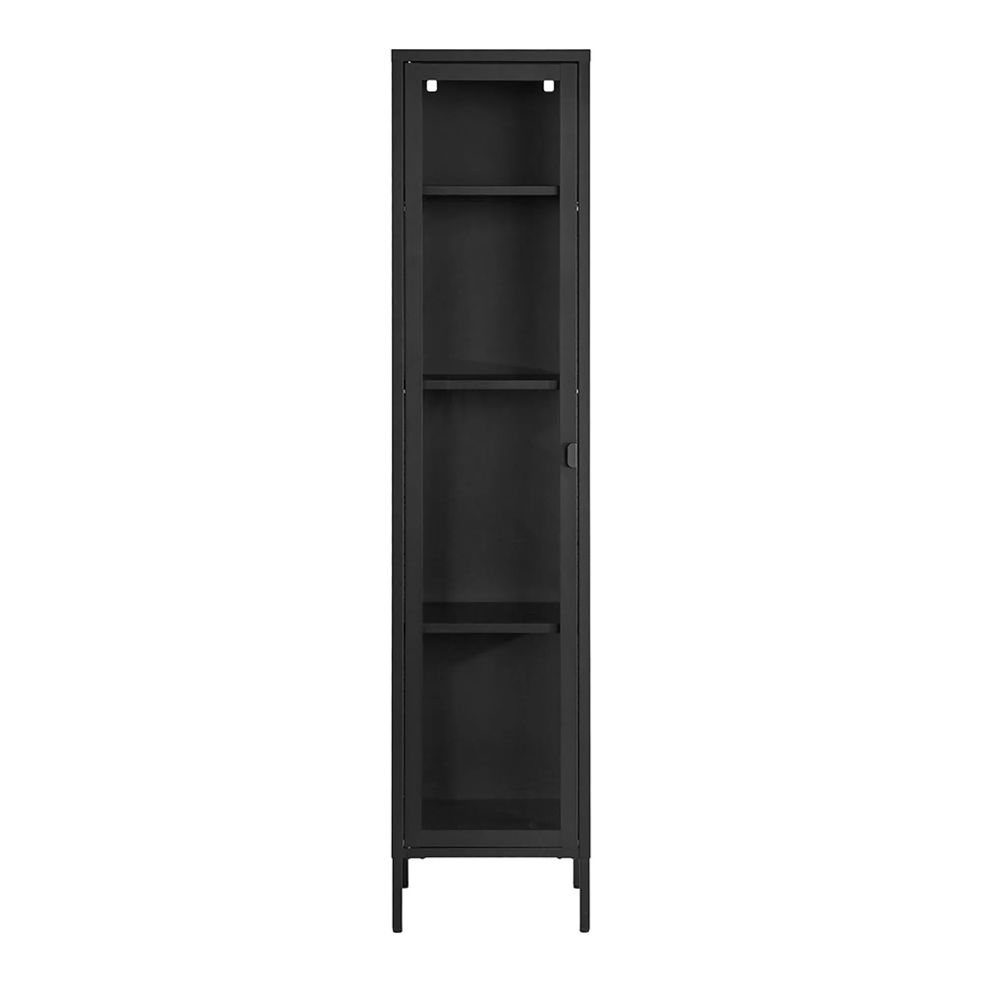 Brisbane 1 Door Slim Display Cabinet - Black, Metal