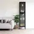 Brisbane 1 Door Slim Display Cabinet - Black, Metal
