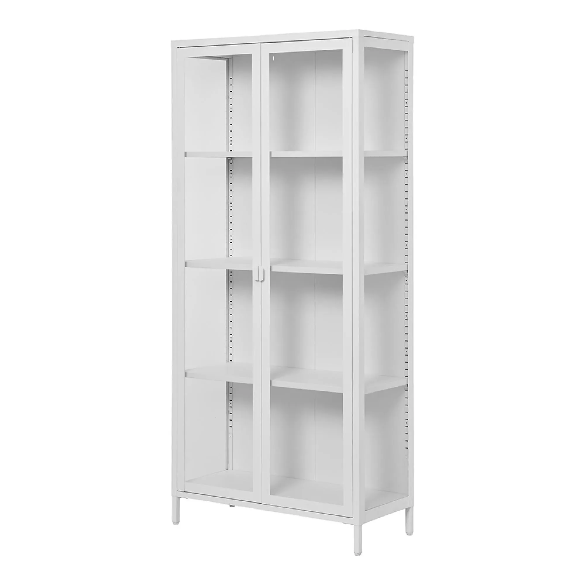 Brisbane 2 Door Display Cabinet - White, Metal