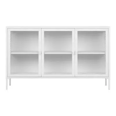 Brisbane 3 Door Medium Sideboard - White, Metal