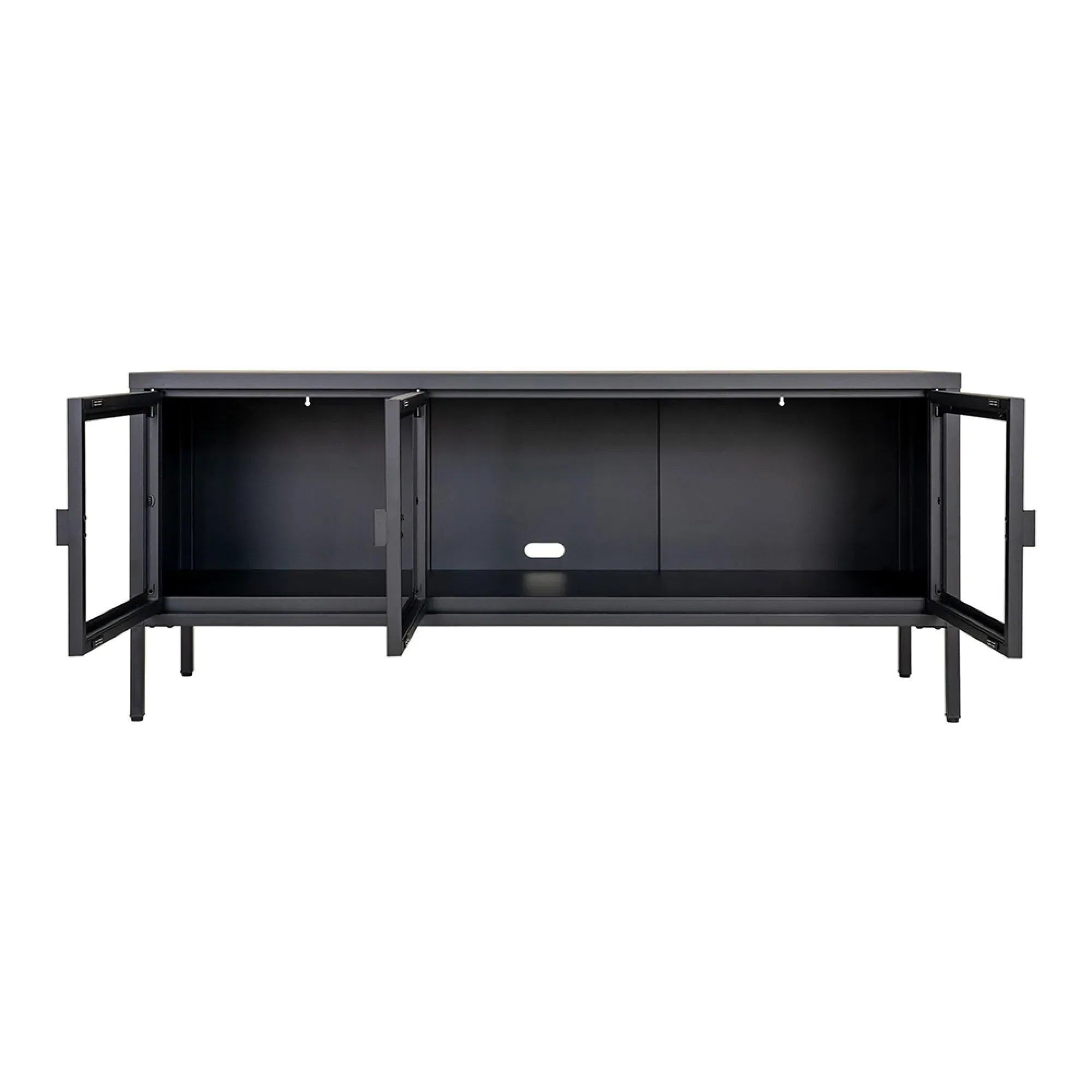 Brisbane 3 Door TV Unit - Black, Metal