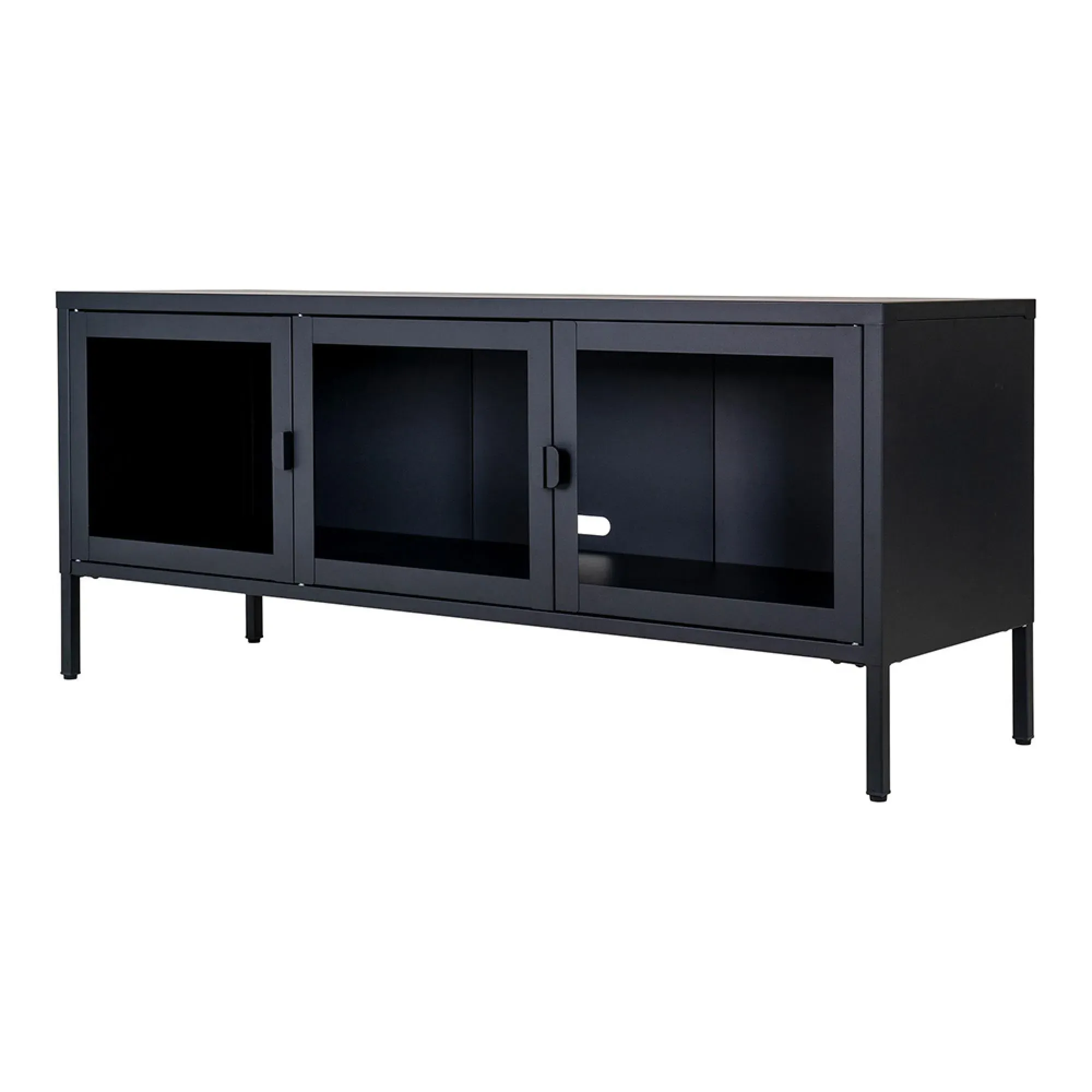 Brisbane 3 Door TV Unit - Black, Metal