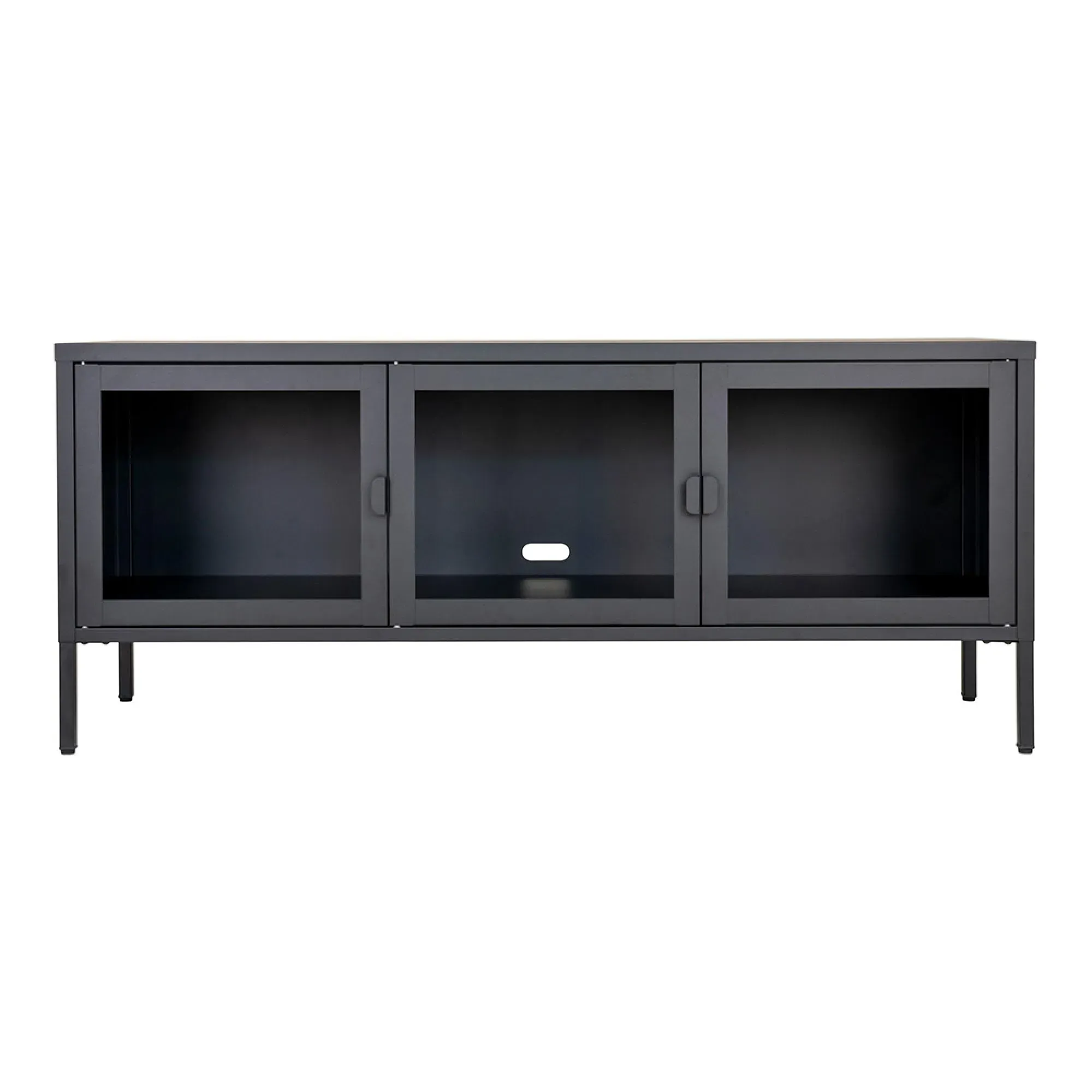 Brisbane 3 Door TV Unit - Black, Metal