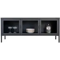 Brisbane 3 Door TV Unit - Black, Metal