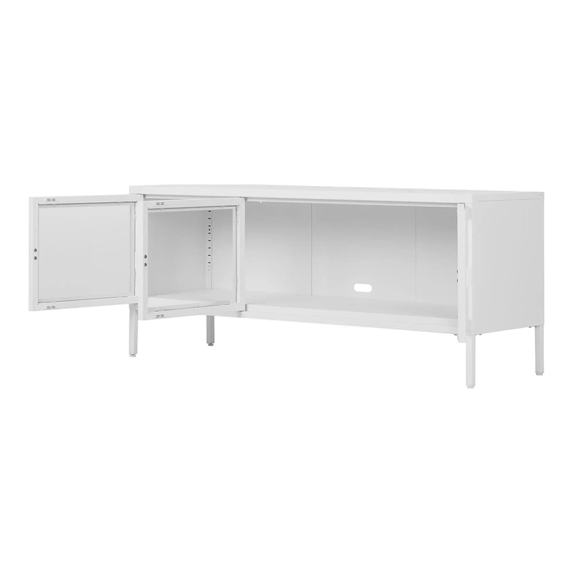 Brisbane 3 Door TV Unit - White, Metal