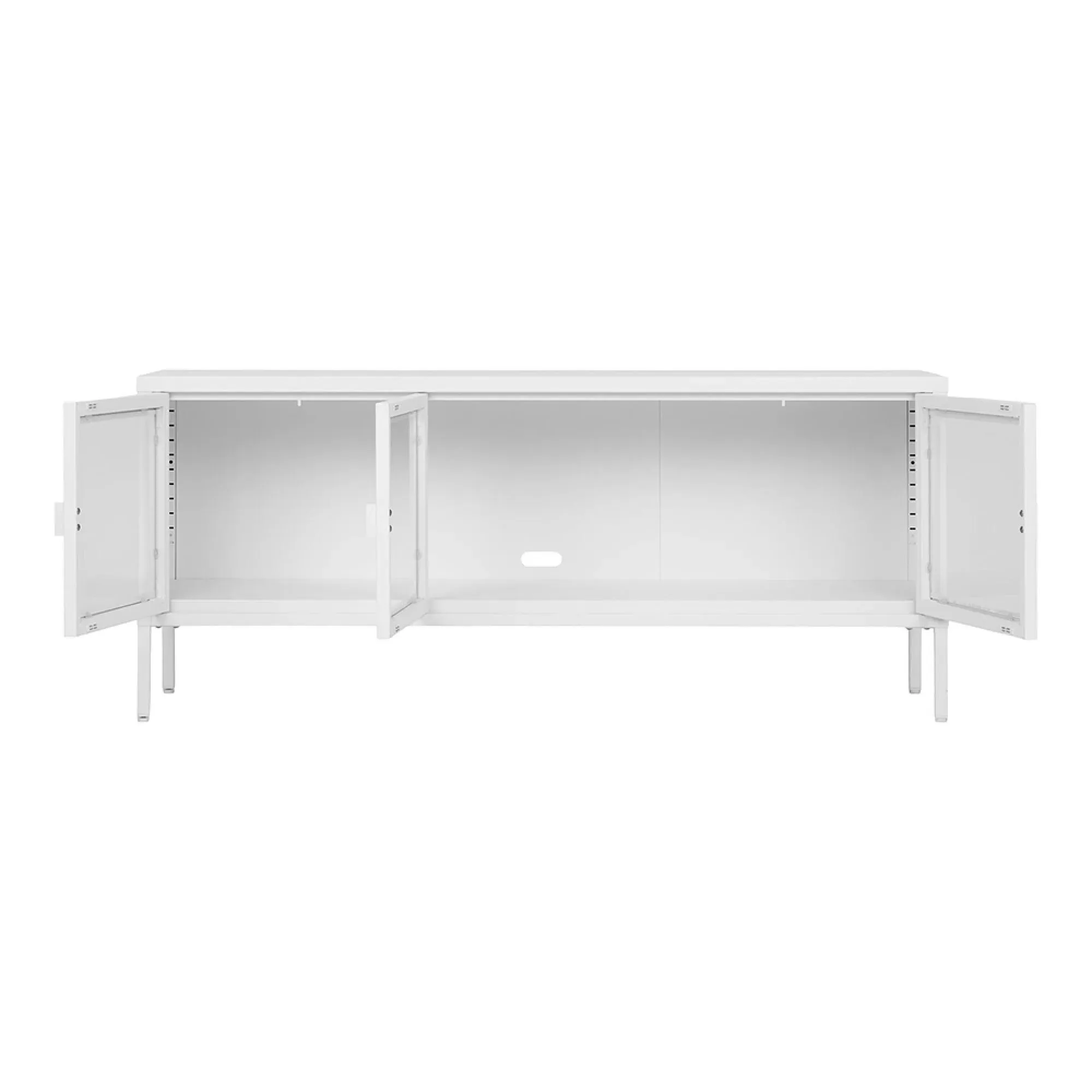 Brisbane 3 Door TV Unit - White, Metal