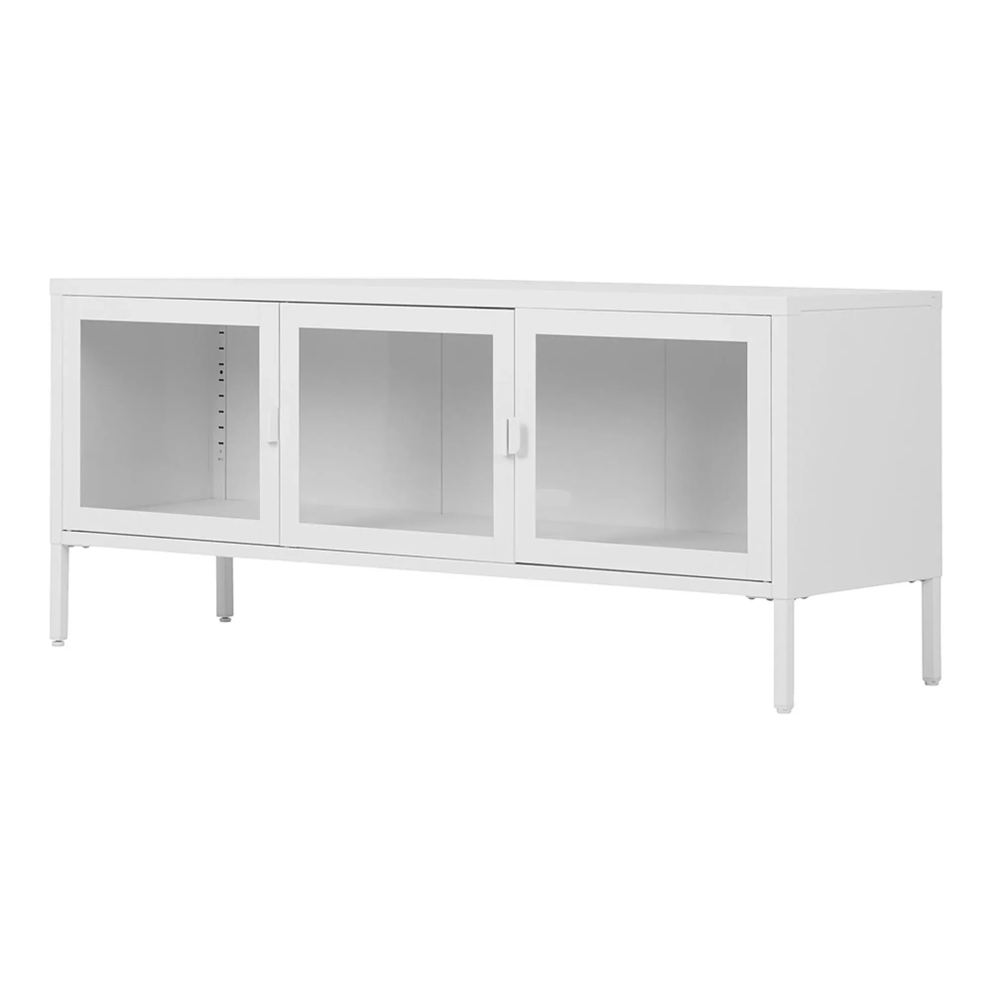 Brisbane 3 Door TV Unit - White, Metal