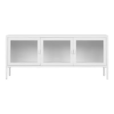 Brisbane 3 Door TV Unit - White, Metal