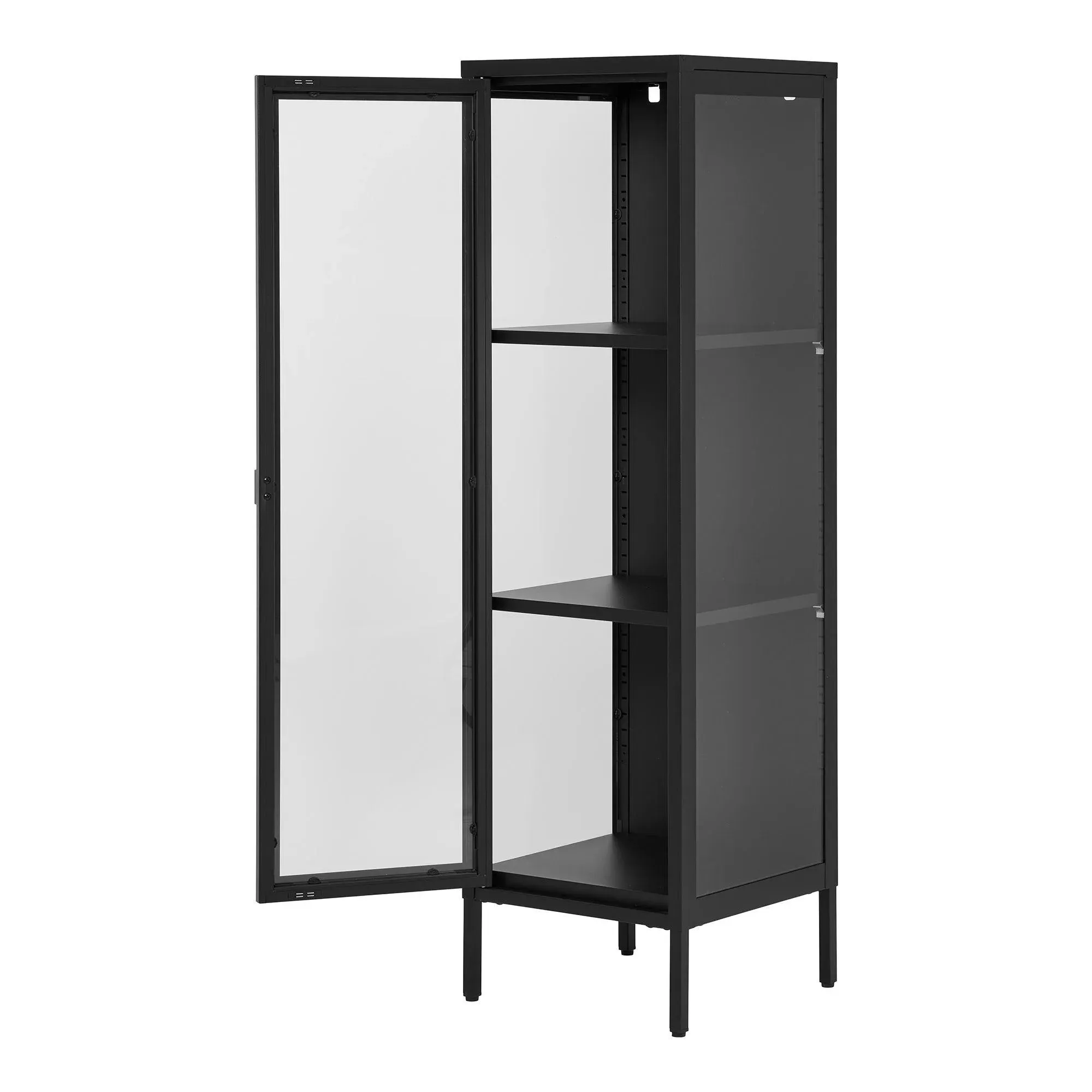 Brisbane Narrow Display Cabinet - Black, Metal