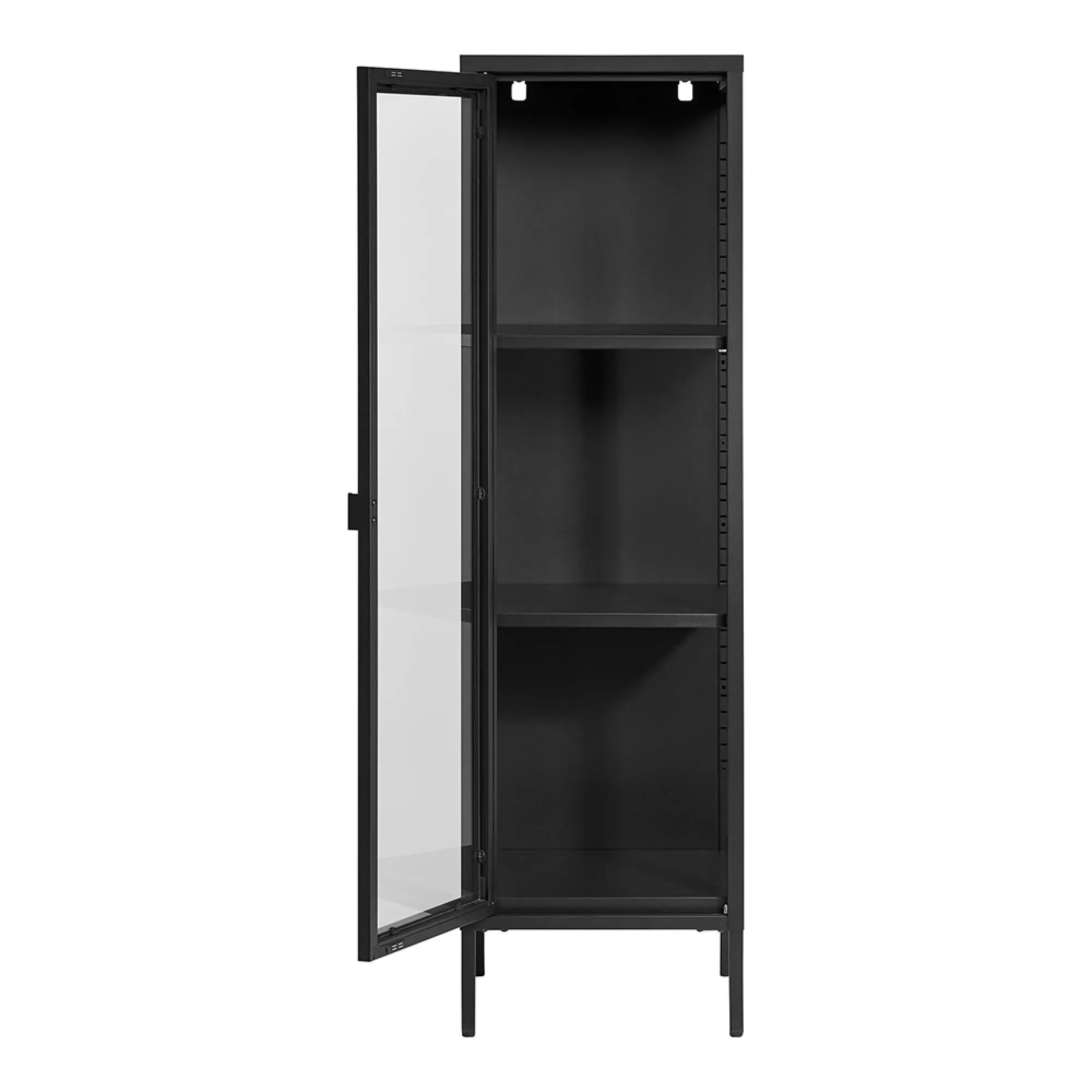 Brisbane Narrow Display Cabinet - Black, Metal