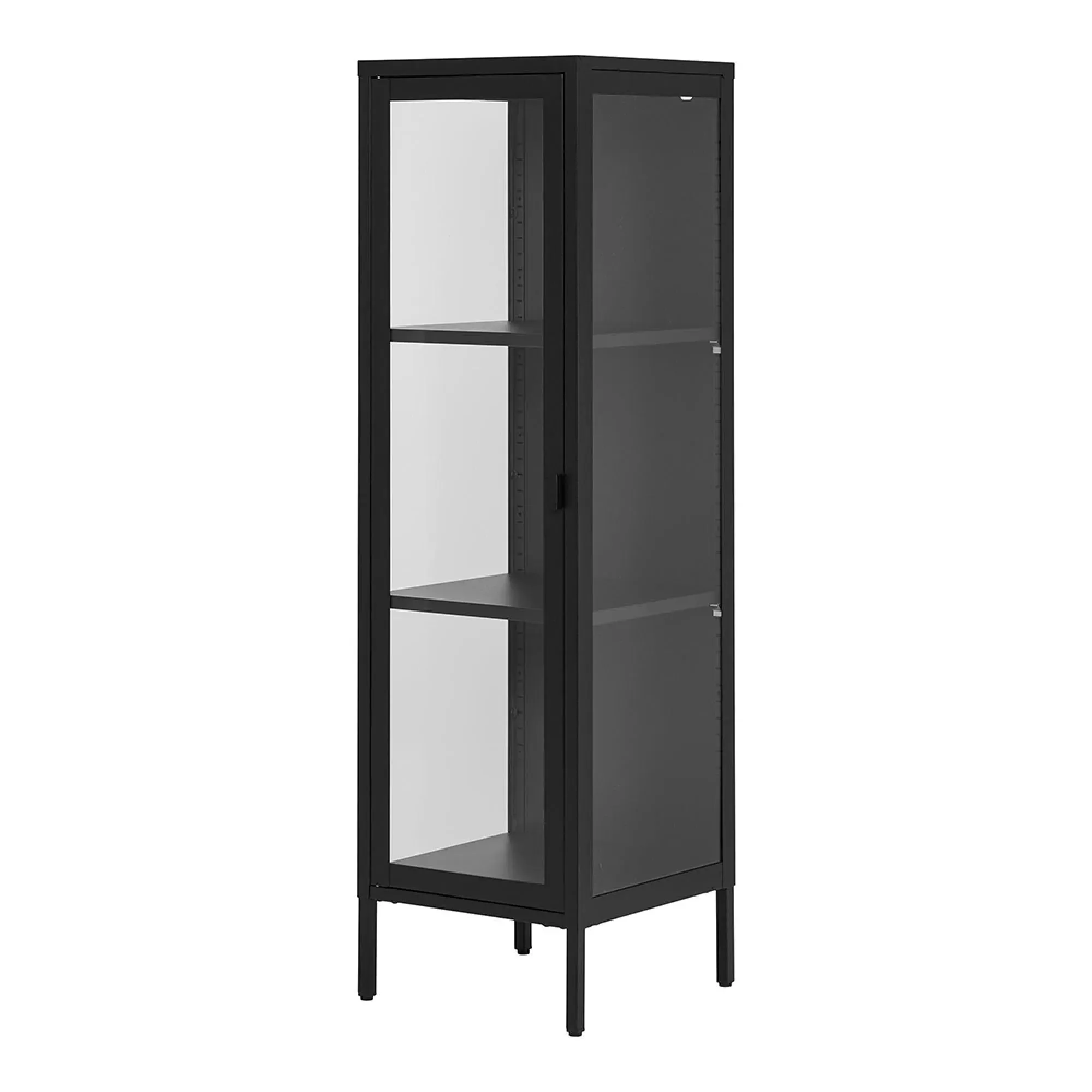 Brisbane Narrow Display Cabinet - Black, Metal