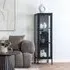 Brisbane Narrow Display Cabinet - Black, Metal