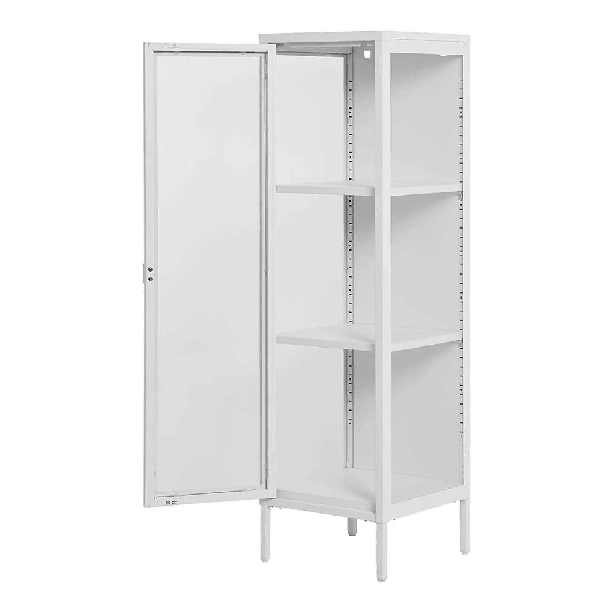 Brisbane Narrow Display Cabinet - White, Metal