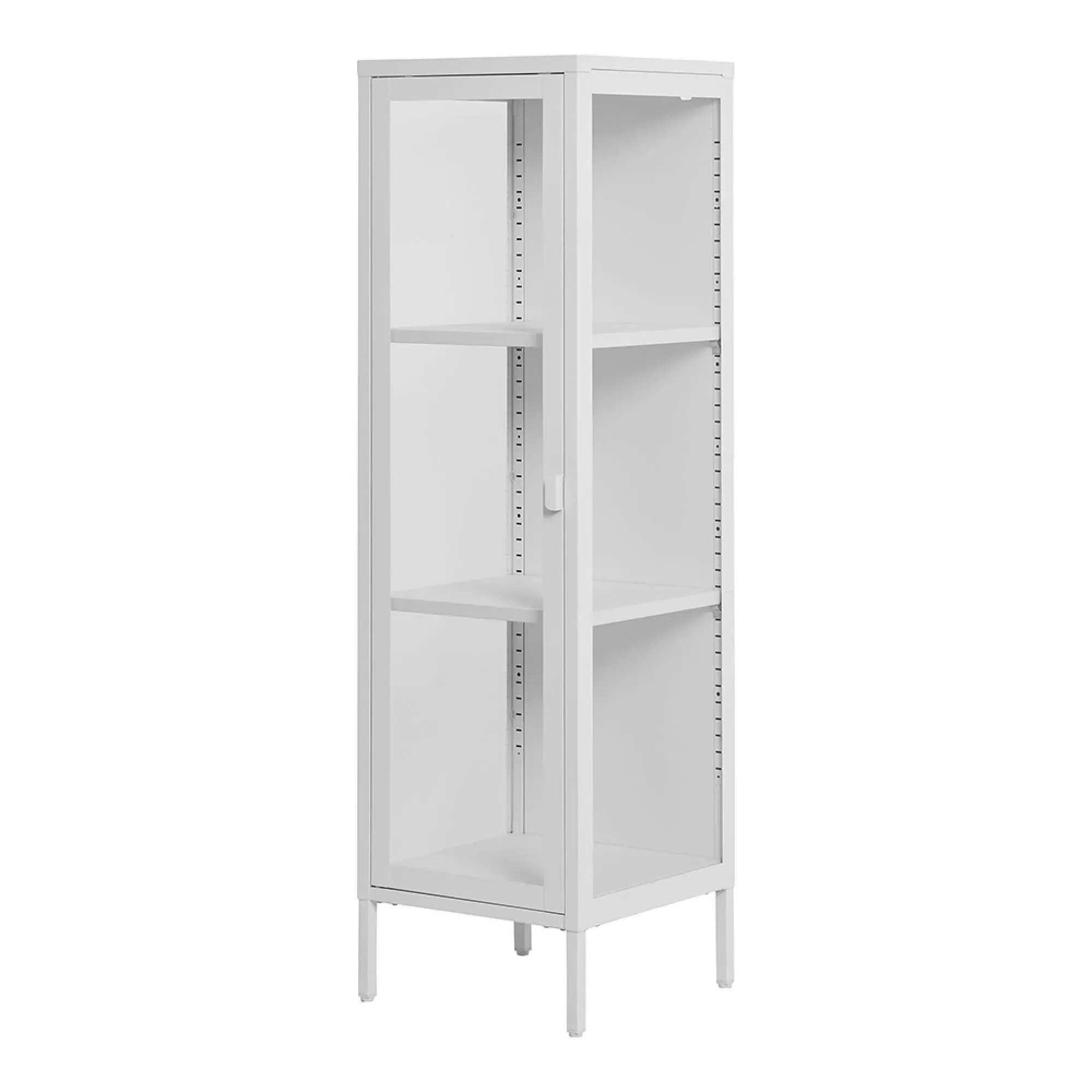 Brisbane Narrow Display Cabinet - White, Metal