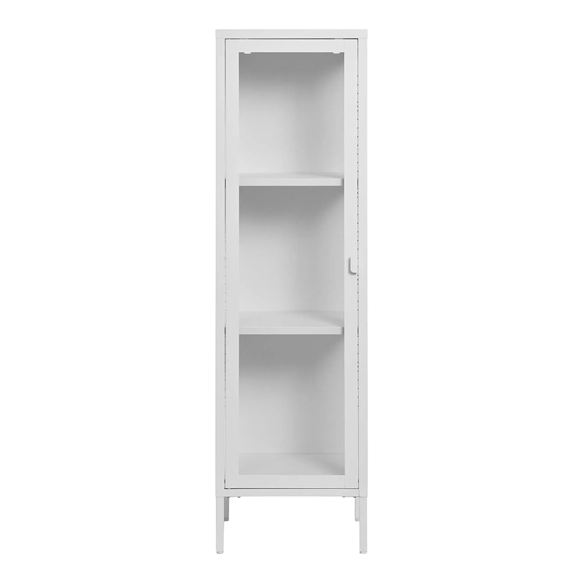 Brisbane Narrow Display Cabinet - White, Metal