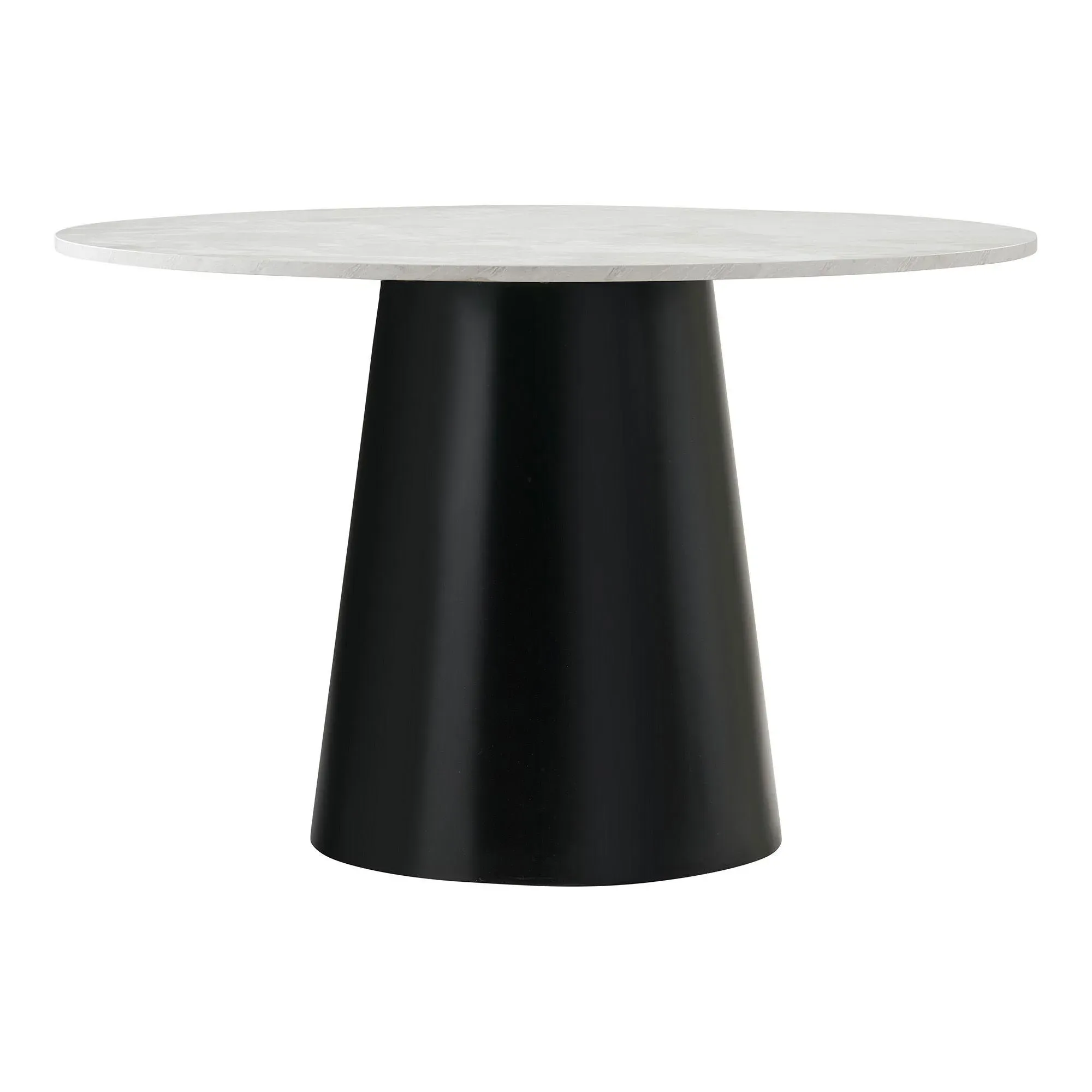 Brito 4-Seater Round Pedestal Dining Table - Grey, Marble