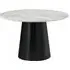 Brito 4-Seater Round Pedestal Dining Table - Grey, Marble