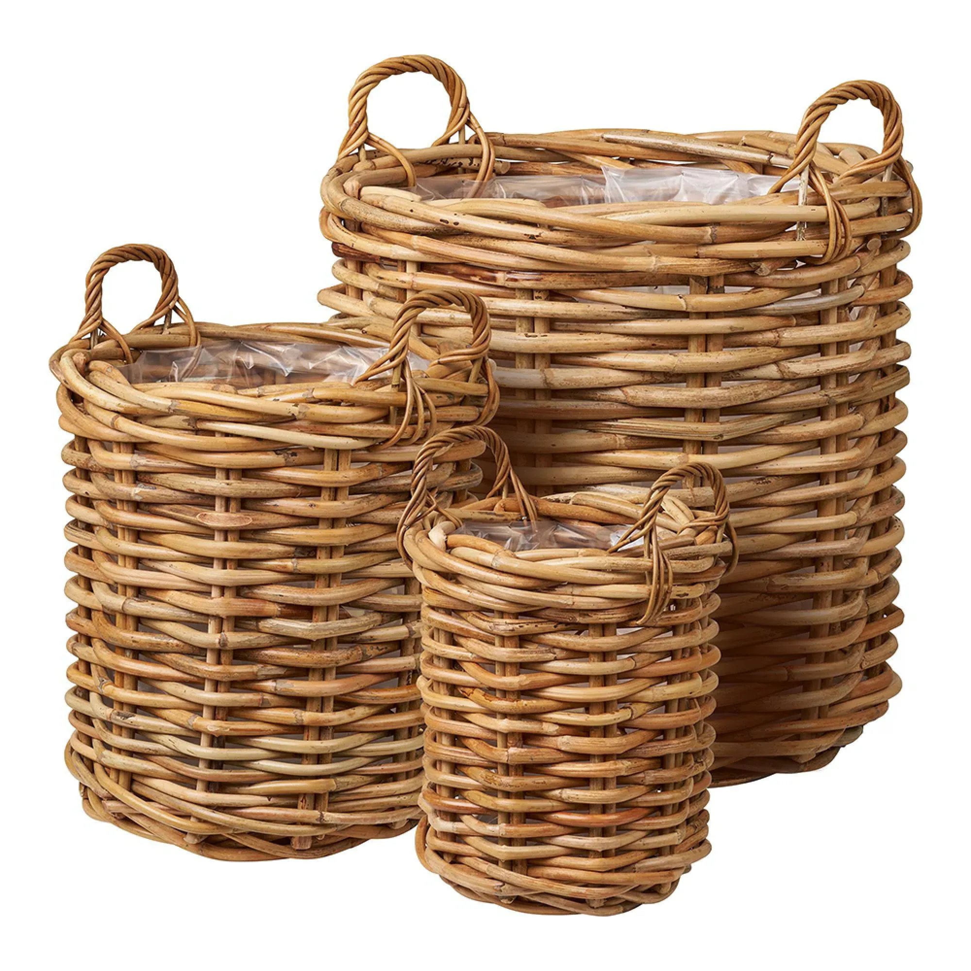 Burton Rattan Basket Set of 3 - Natural