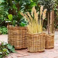 Burton Rattan Basket Set of 3 - Natural