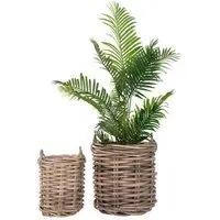 Burton Round Baskets Set of 2 - Natural, Rattan