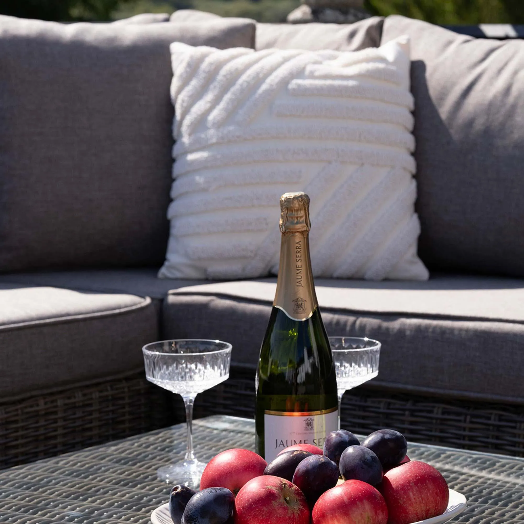 Calvi Lounge Set - Kubu, Fabric and Polyrattan