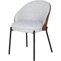 Canelas Fabric Dining Chair - Light Grey