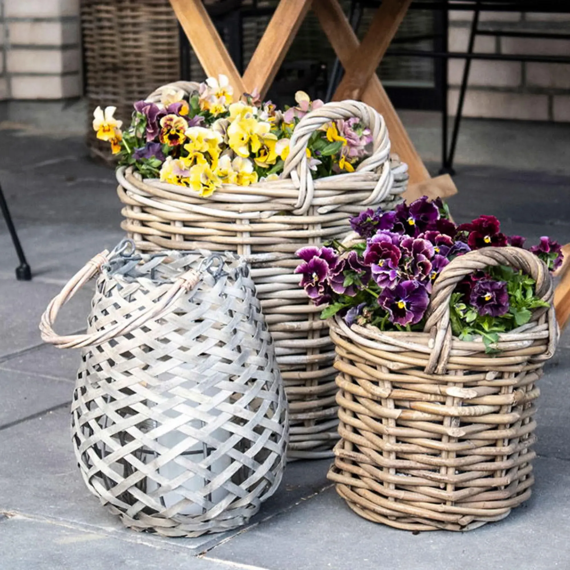Caor Round Baskets Set of 4 - Natural, Kubu Rattan