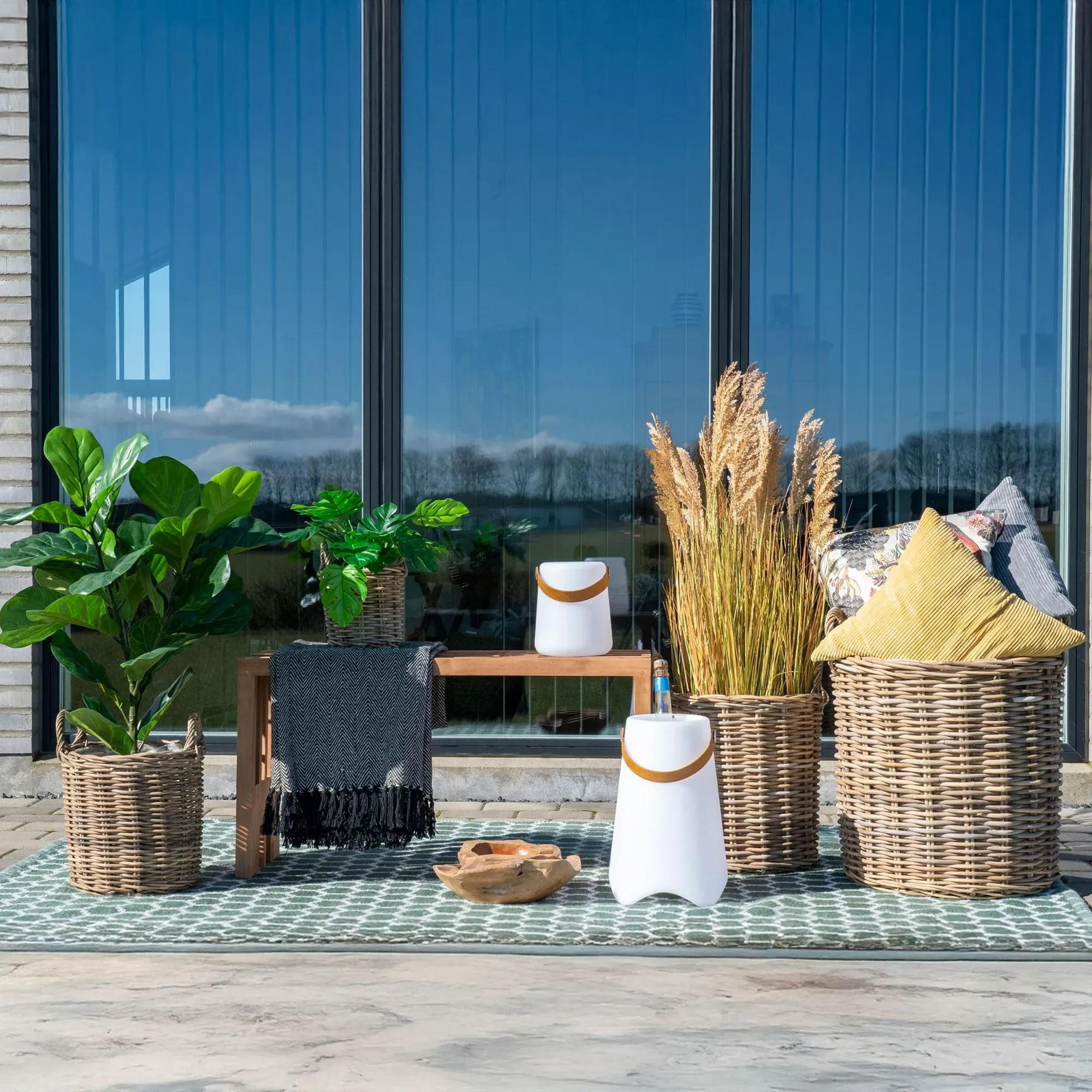 Caor Round Baskets Set of 4 - Natural, Kubu Rattan