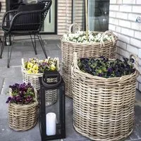 Caor Round Baskets Set of 4 - Natural, Kubu Rattan