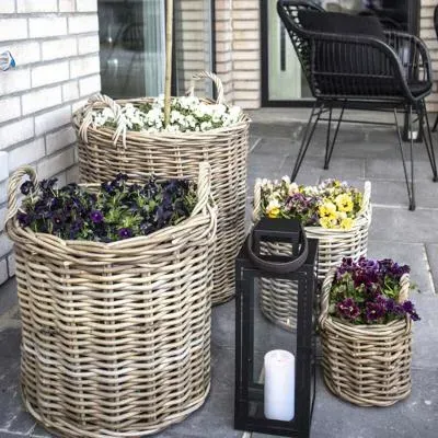 Caor Round Baskets Set of 4 - Natural, Kubu Rattan
