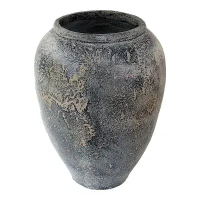 Capelo Large Decoration Pot - Grey, Terracotta