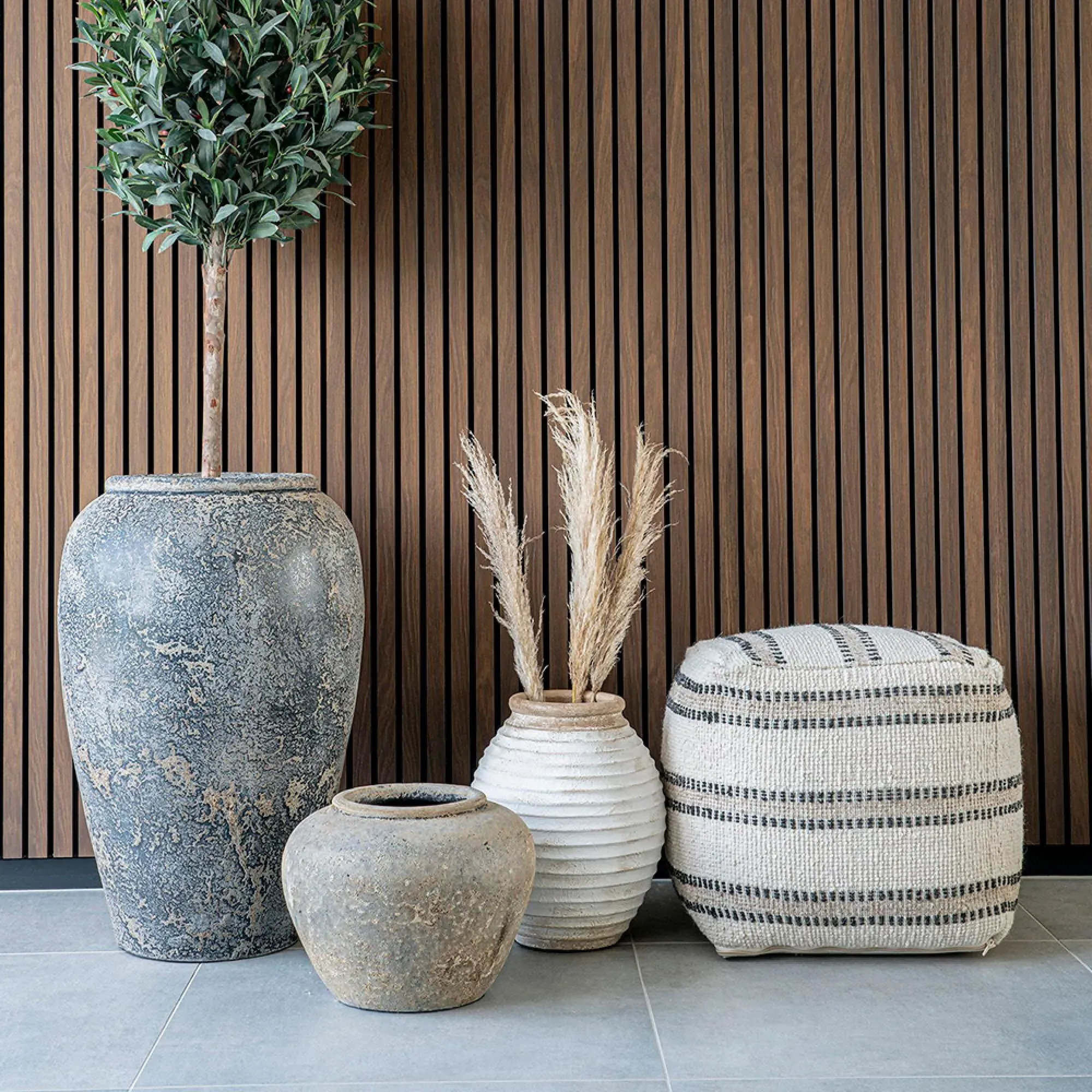 Capelo Medium Decoration Pot - Grey, Terracotta