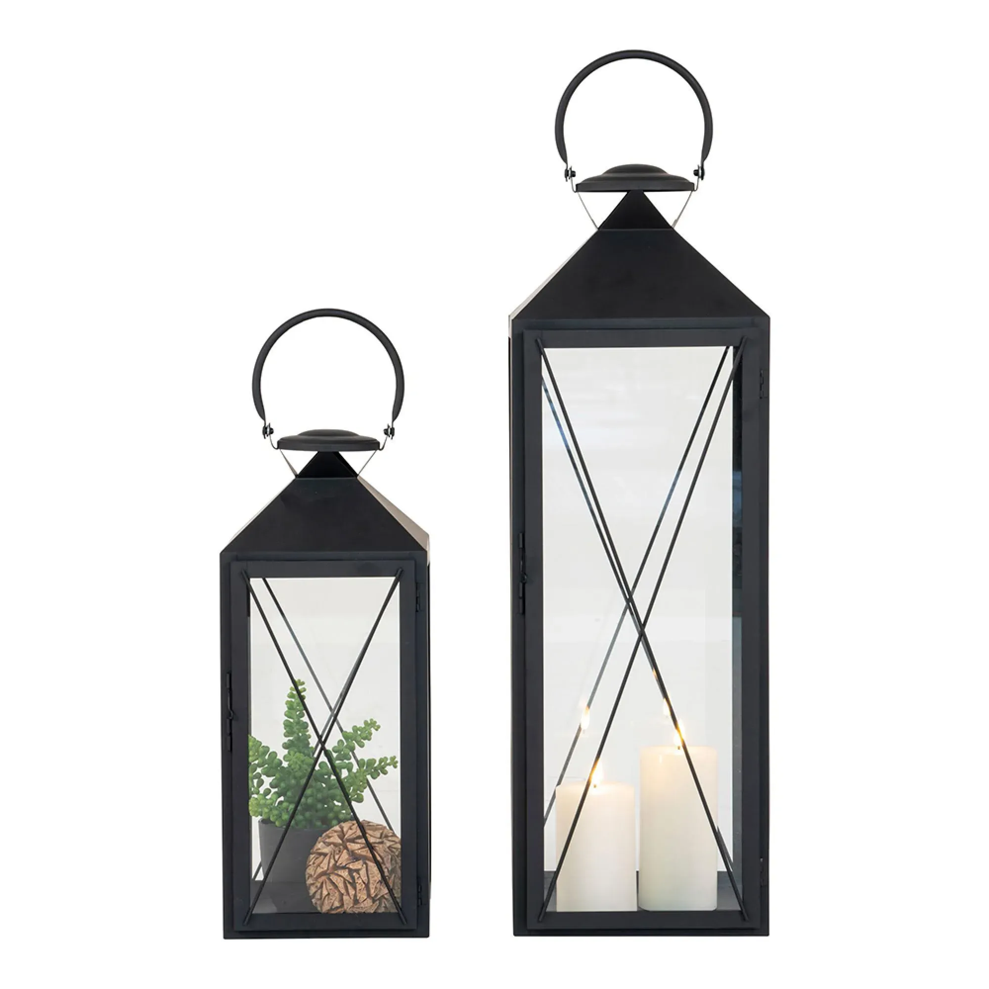 Casa Metal Lantern Set - Black