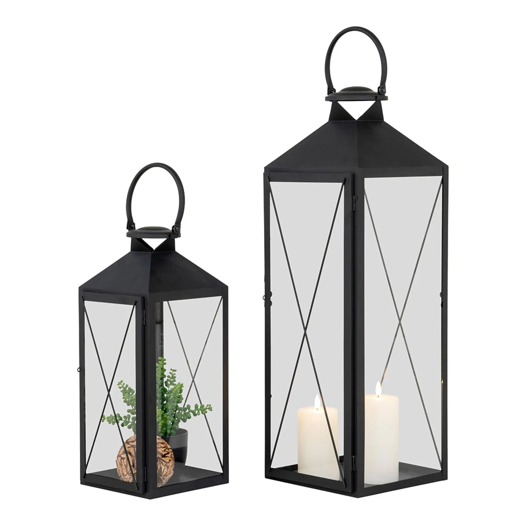 Casa Metal Lantern Set - Black