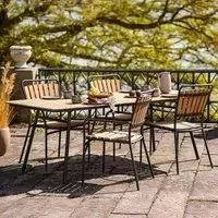 Cleveland 10 Seater Garden Dining Table - Natural, Teak Wood