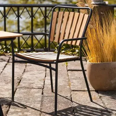 Cleveland Garden Dining Chair Set of 4 - Natural, Teak Wood image