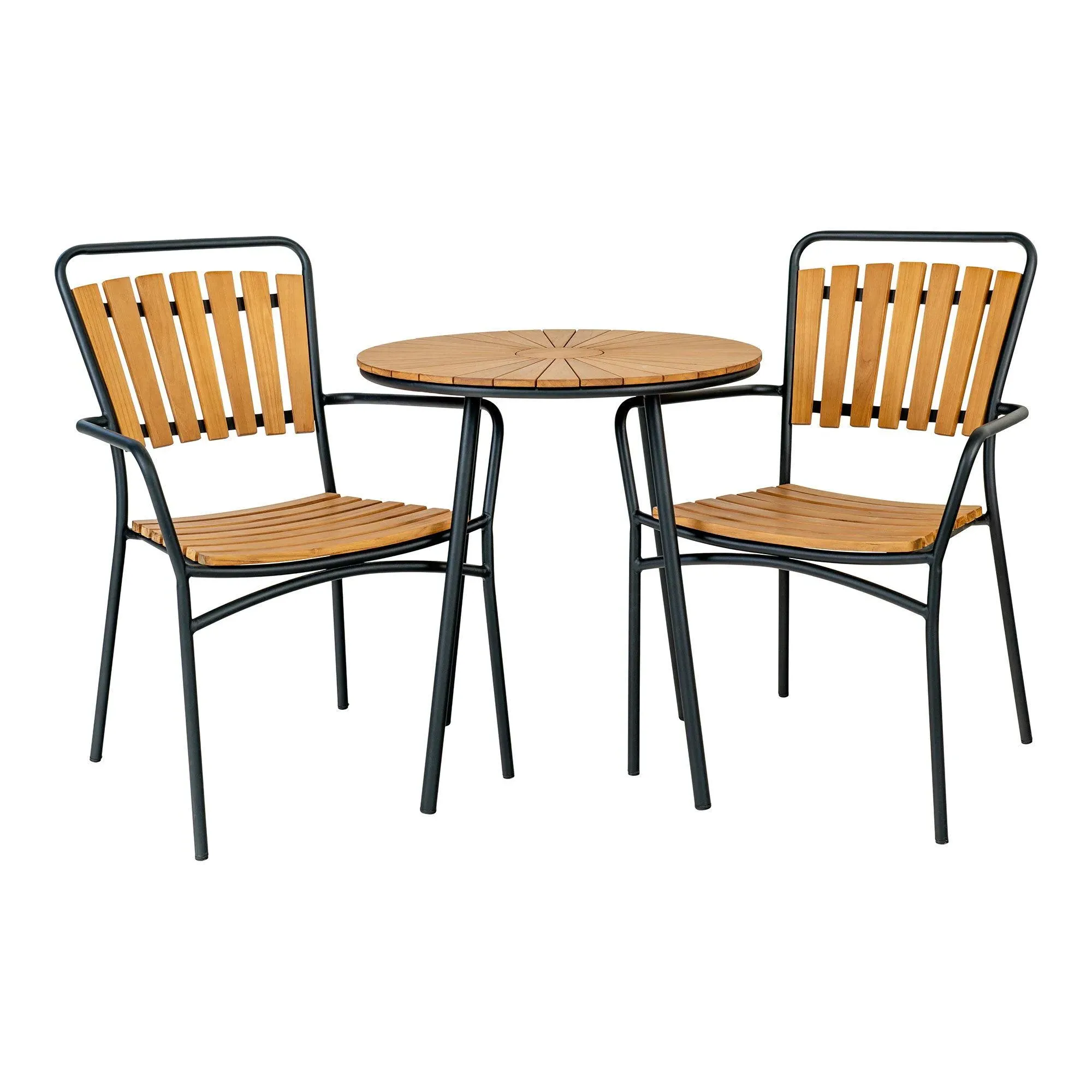 Cleveland Round Garden Side Table - Natural, Teak Wood