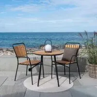 Cleveland Round Garden Side Table - Natural, Teak Wood