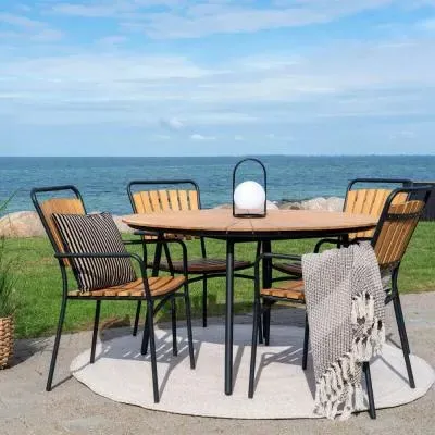 Cleveland Teak 4-Seater Round Garden Dining Set - Natural