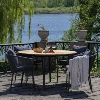 Cleveland Teak 4-Seater Round Garden Dining Set - Natural