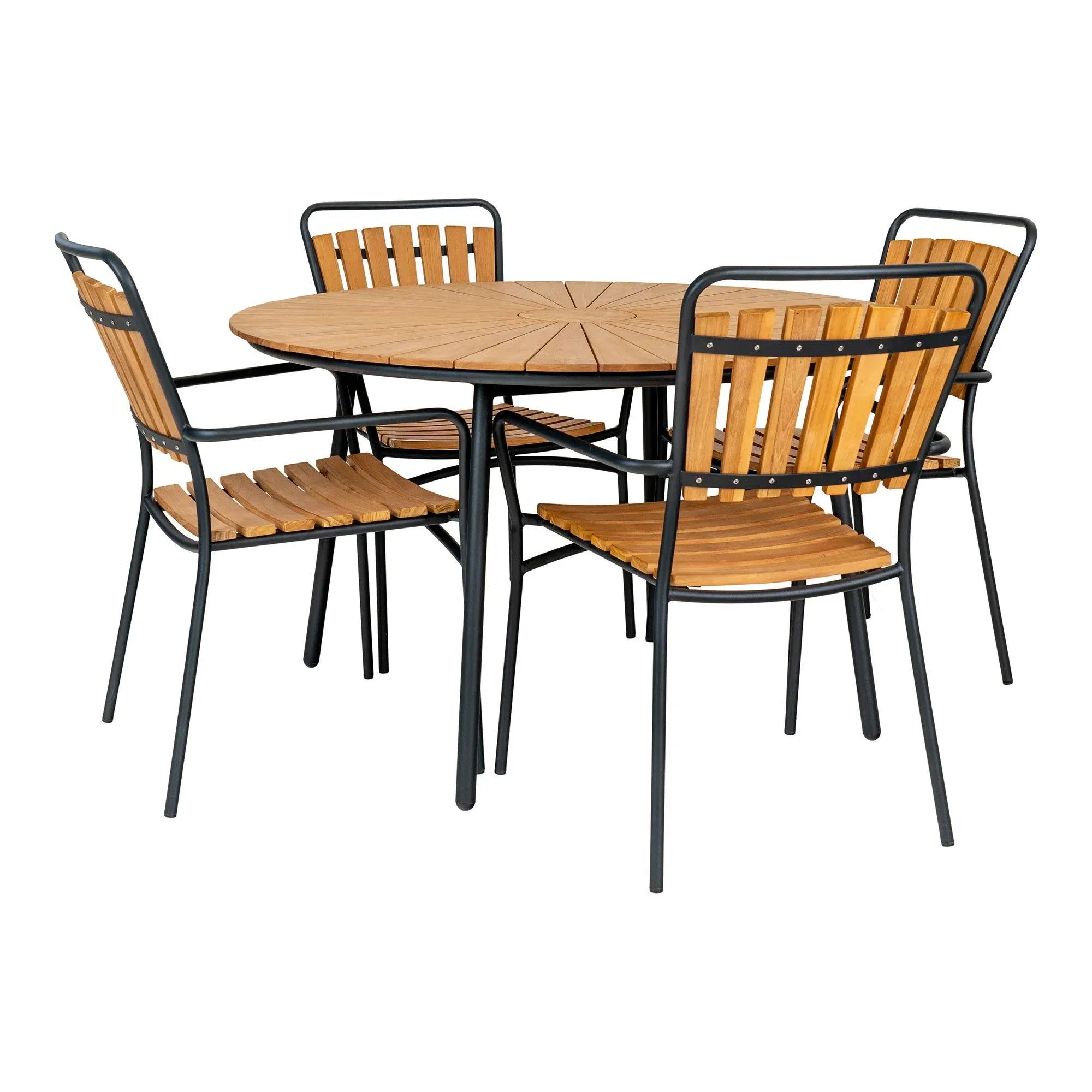 Cleveland Teak Round Garden Dining Table - Natural